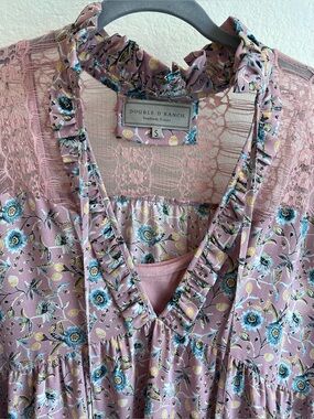 Double D Ranch Western Cowgirl Floral Lace Dress boho NWOT